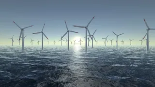 Wind Turbines Ocean Meditation