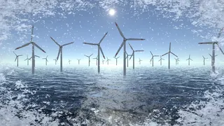 Wind Turbines Ocean Meditation