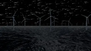 Wind Turbines Ocean Meditation