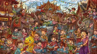 100 Songkran Cats