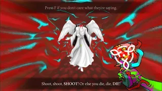 With a HEART and a GUN you [...] ASCENDed [...] to the status of the Beholder. Applaud, Praise [...] SHOOT or DIE.