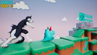 Скриншот 1 к игре Dino running from a FURRY: GAMESFORFARM