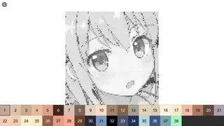 Скриншот 4 к игре Anime Manga Style Girl - Color By Number Pixel Art Coloring