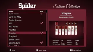 Скриншот 1 к игре Spider Solitaire Collection