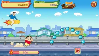 Скриншот 1 к игре クレヨンしんちゃん 嵐を呼ぶ 炎のカスカベランナー!!