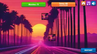 Скриншот 1 к игре OG Memory: Synthwave Cars
