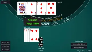 Скриншот 1 к игре Player vs. Dealer Blackjack