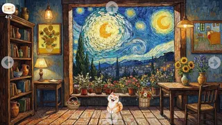 Скриншот 1 к игре Meow Time Machine: VAN GOGH Plus