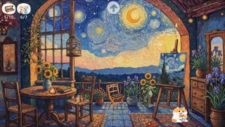 Скриншот 5 к игре Meow Time Machine: VAN GOGH Plus