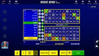 Скриншот 1 к игре Vegas Keno от Pokerist