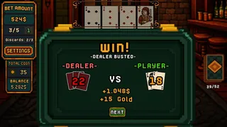 Скриншот 2 к игре Dealer Bust! | Roguelike BlackJack