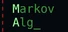 Markov Alg
