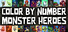 Color by Number - Monster Heroes