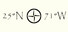 25°N 71°W
