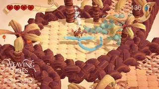 Геймплей Weaving Tides про приключения в мире из пряжи