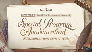 Дата проведения презентации патча 3.7 для Genshin Impact