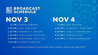 Полное расписание выставки BlizzCon 2023