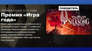 Hollow Knight: Silksong признана «Игрой года» на The Steam Awards 2025